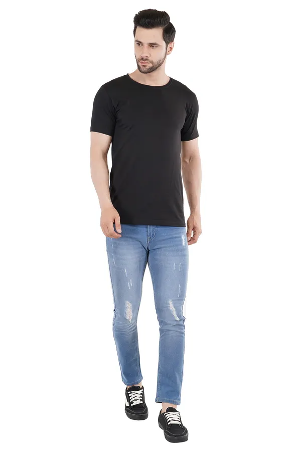 Black_Cotton_Lycra_Premium_T-Shirt_For_Men
