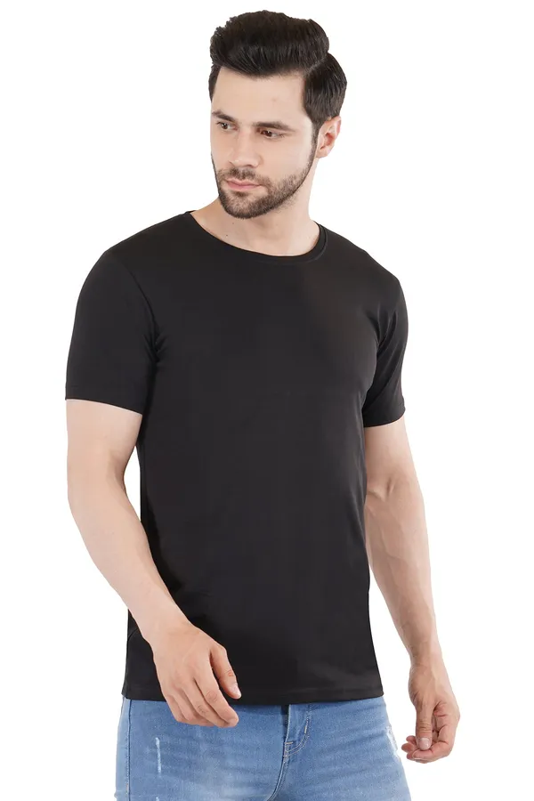 Black_Cotton_Lycra_Premium_T-Shirt_For_Men