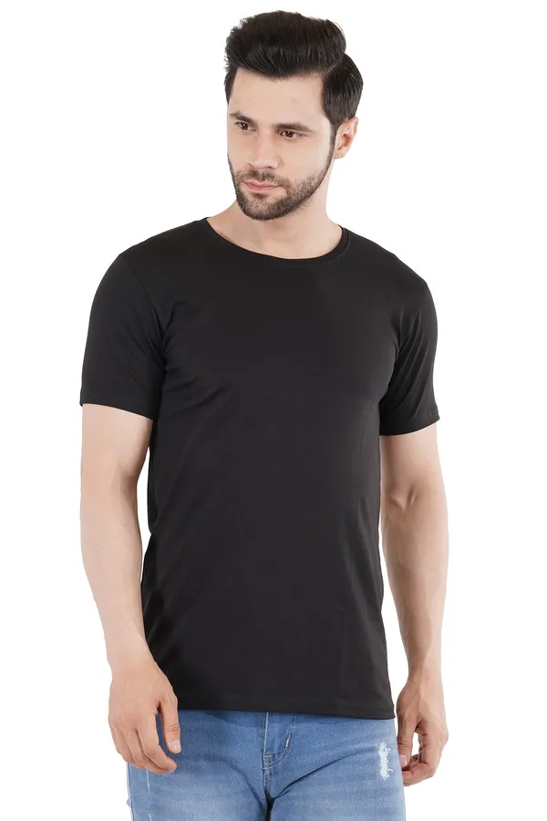 Black_Cotton_Lycra_Premium_T-Shirt_For_Men