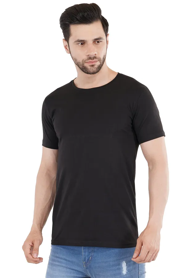 Black_Cotton_Lycra_Premium_T-Shirt_For_Men