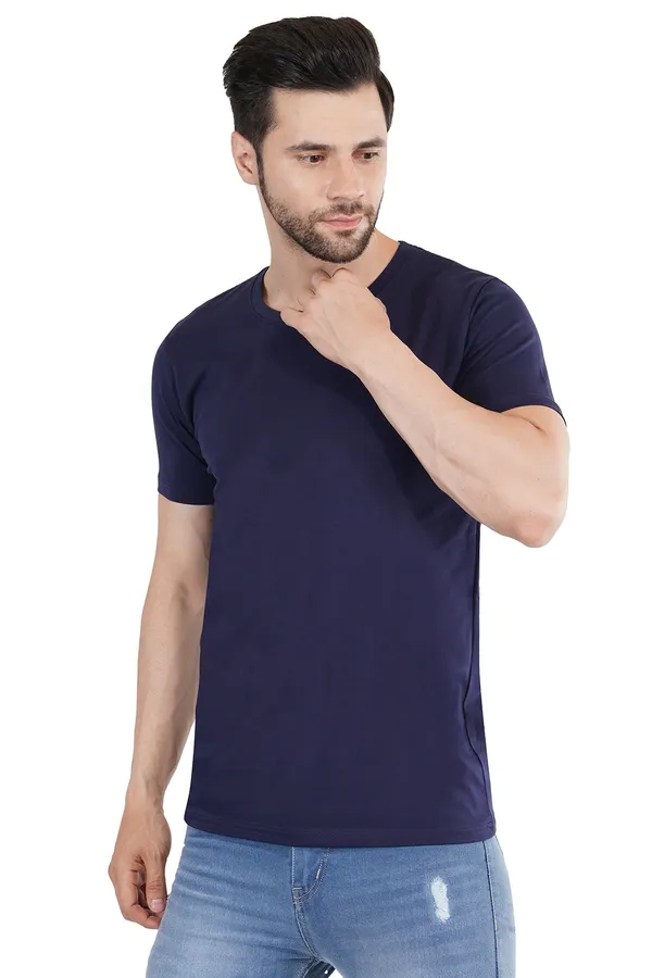 Navy_Blue_Cotton_Lycra_Premium_T-Shirt_For_Men