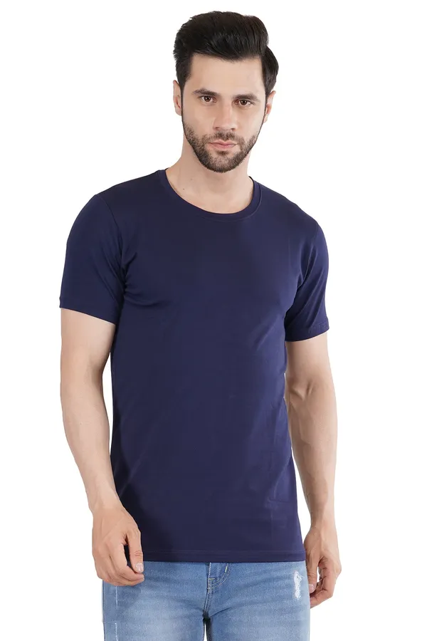 Navy_Blue_Cotton_Lycra_Premium_T-Shirt_For_Men