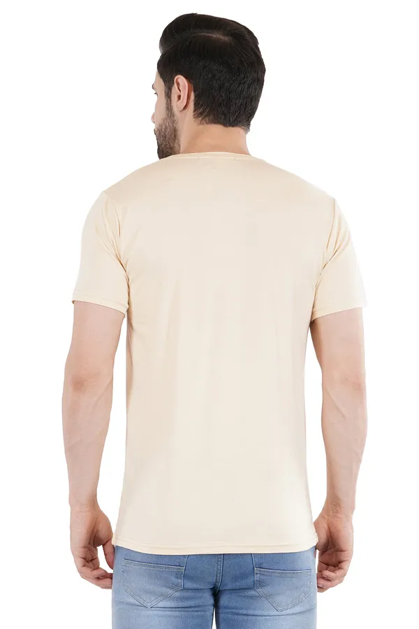 Cream_Cotton_Lycra_Premium_T-Shirt_For_Men