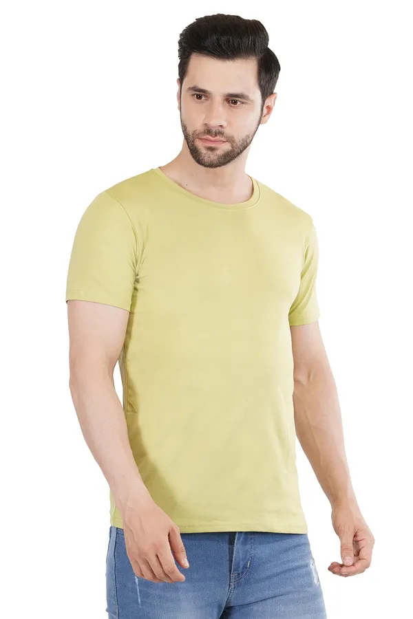 Lime_Green_Cotton_Lycra_Premium_T-Shirt_For_Men