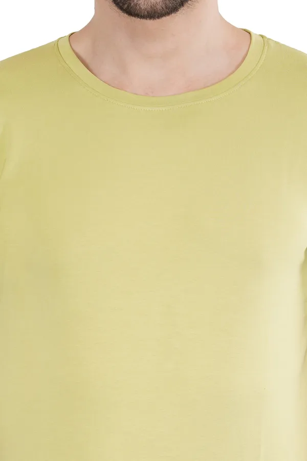Lime_Green_Cotton_Lycra_Premium_T-Shirt_For_Men