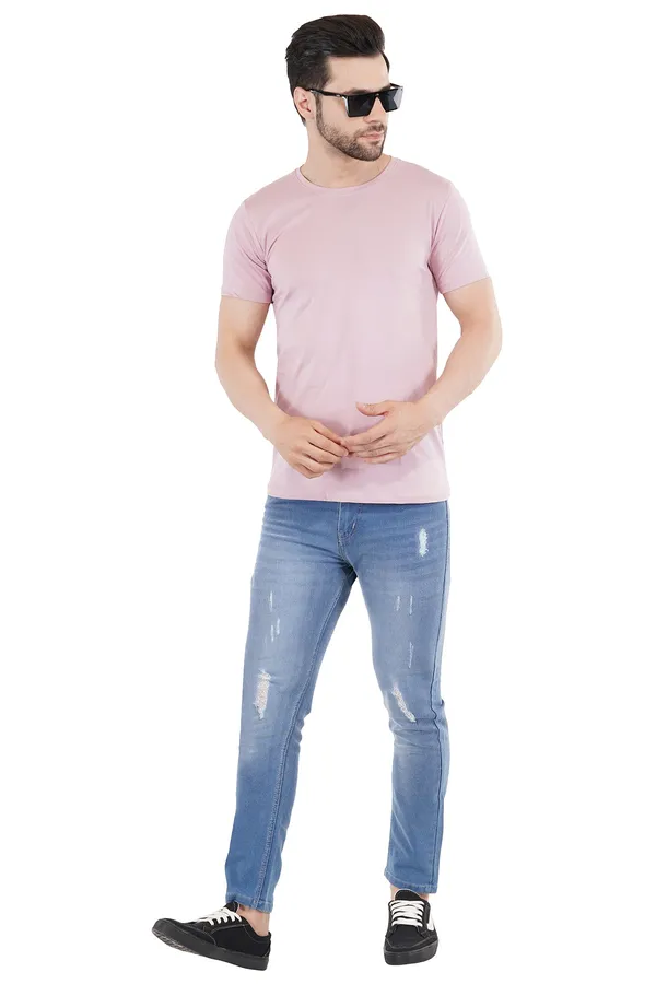 Salmon_Pink_Cotton_Lycra_Premium_T-Shirt_For_Men