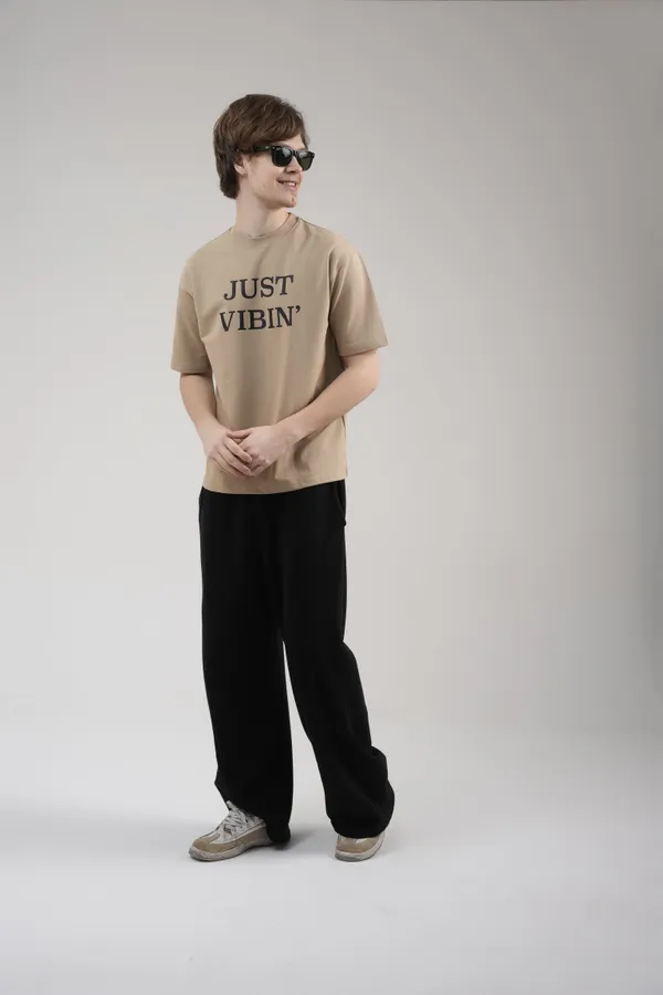Beige_French_Terry_Cotton_Premium_T-Shirt_For_Men