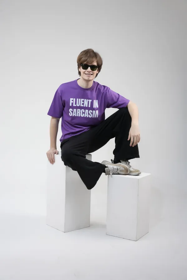 Purple_French_Terry_Cotton_Premium_T-Shirt_For_Men