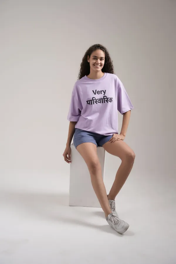 Lavender_French_Terry_Cotton_Premium_T-Shirt_For_Women