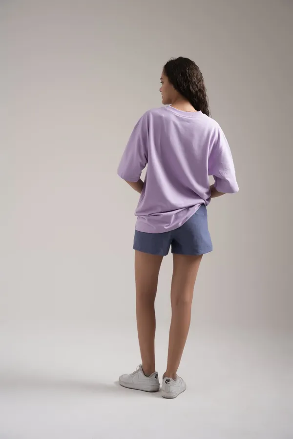 Lavender_French_Terry_Cotton_Premium_T-Shirt_For_Women