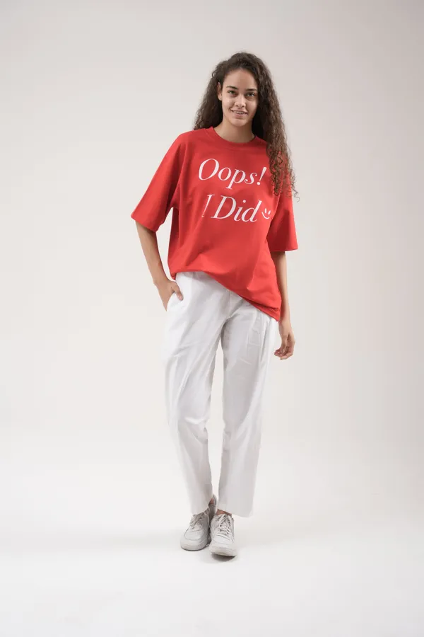 Red_French_Terry_Cotton_Premium_T-Shirt_For_Women