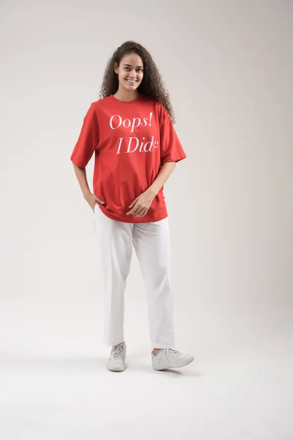 Red_French_Terry_Cotton_Premium_T-Shirt_For_Women