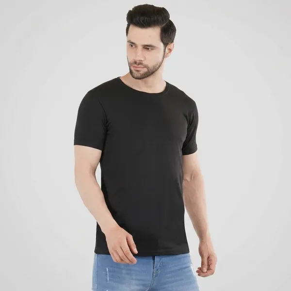 Black_Cotton_Lycra_Premium_T-Shirt_For_Men