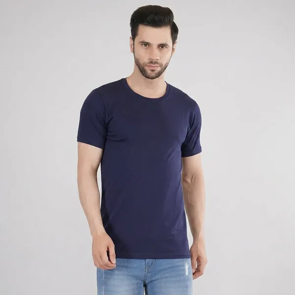 Navy_Blue_Cotton_Lycra_Premium_T-Shirt_For_Men