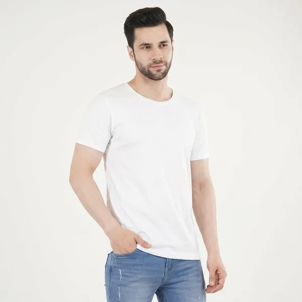 White_Cotton_Lycra_Premium_T-Shirt_For_Men