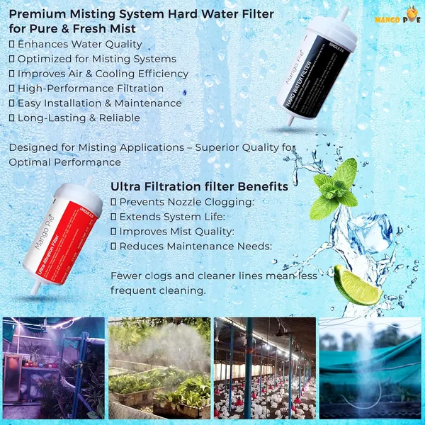 Mango_Pie_10_Nozzle_Mist_Cooling_Misting_System_With_Hard_Water_Filter_Uv_Filter_75_Psi_Pump_10_Mt_Blue_Tubing_6_Month_Warranty