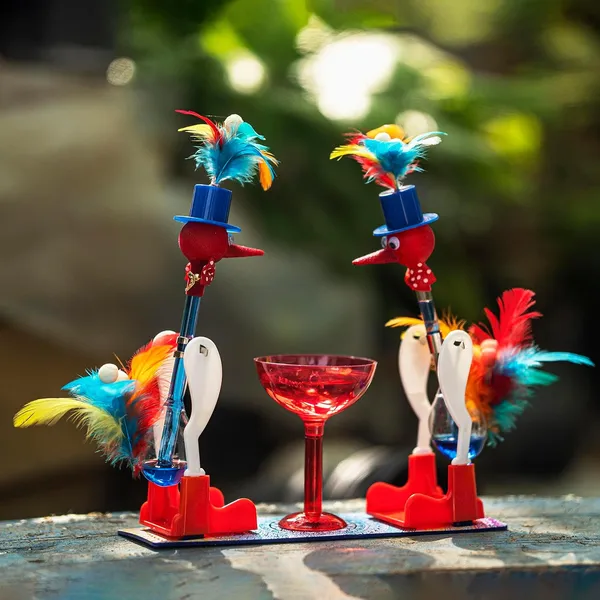 Kid_Colorful_Flower_Shaped_Feather_A_Perpetual_Motion_Drinking_Bird_Delight_Double