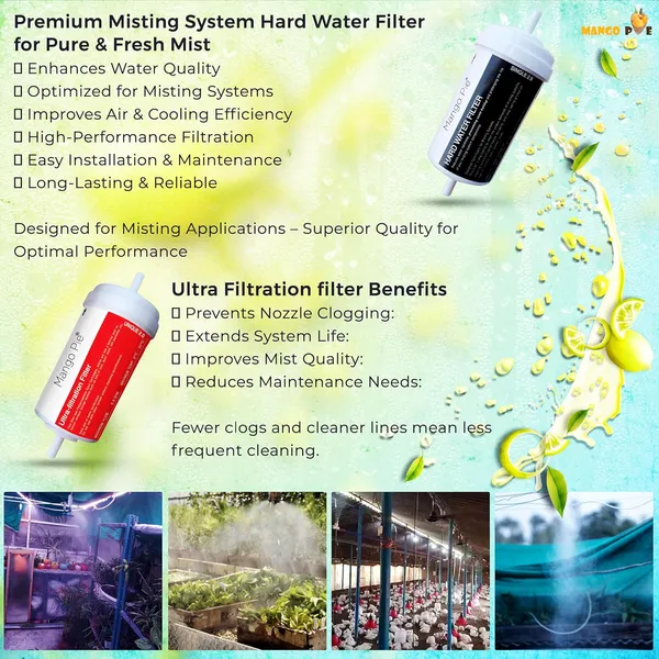 Mango_Pie_10-Nozzle_Misting_System_Kit_With_Timer_(1-5-10_Min),_Hard_Water_&_Uf_Filter,_75_Psi_Pump_|_Outdoor_Cooling_Mist_Kit_For_Patio,_Garden,_Restaurant_|_10M_Tubing,_220V,_6-Month_Warranty