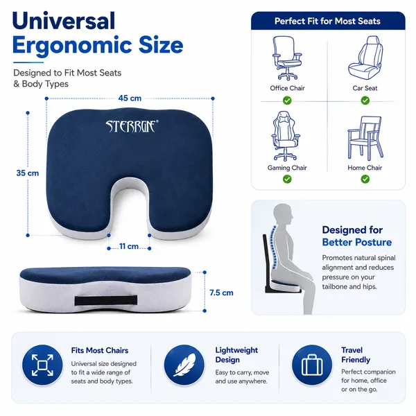 Stergic_Next_Coccyx_Seat_Cushion_High_Density_With_Memory_Foam