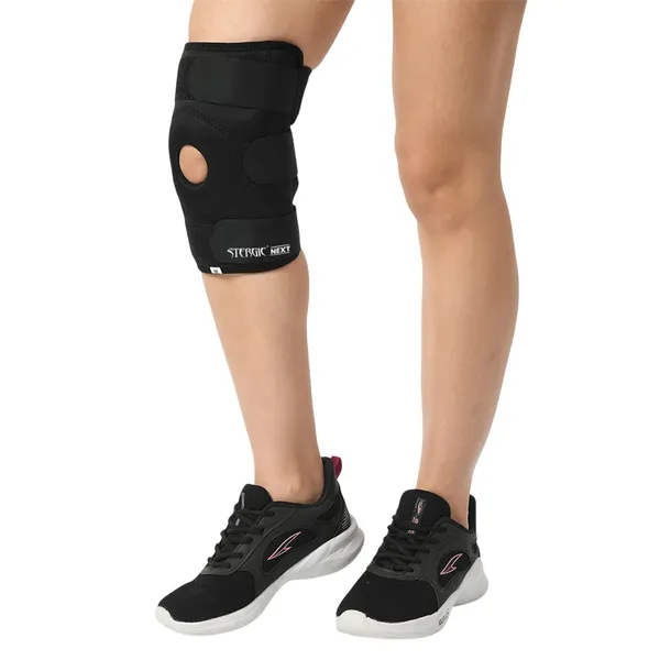 Stergic_Next_Hinged_Knee_Support_Brace_For_Joint_Stability_Osteoarthritis_Pain_Relief_For_Sports_Gym_Supports_Injury_Recovery_Durable_Comfortable_For_Men_Women_1_Unit_Black