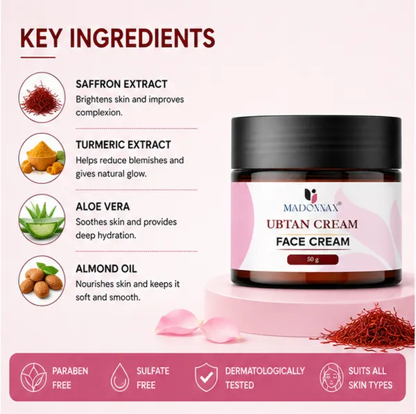 Madonnax_Ubtan_Saffron_&_Turmeric_Skin_Brightening_Face_Cream_50G