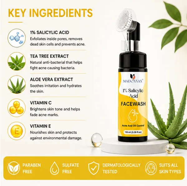 1%_Salicylic_Acid_&_Tea_Tree_Acne_Oil_Control_Face_Wash_150Ml