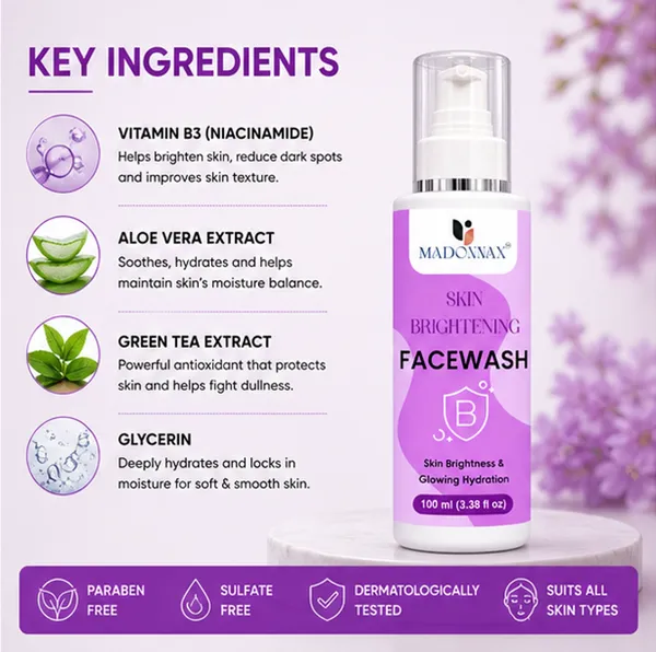 Madonnax_Niacinamide_&_Green_Tea_Skin_Brightening_Face_Wash_100Ml