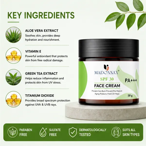 Madonnax_Spf_30_Pa+++_Aloe_Vera_&_Vitamin_E_Sunscreen_Face_Cream_50G
