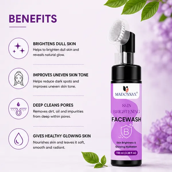 Madonnax_Niacinamide_Skin_Brightening_Face_Wash_With_Brush_Applicator_150Ml