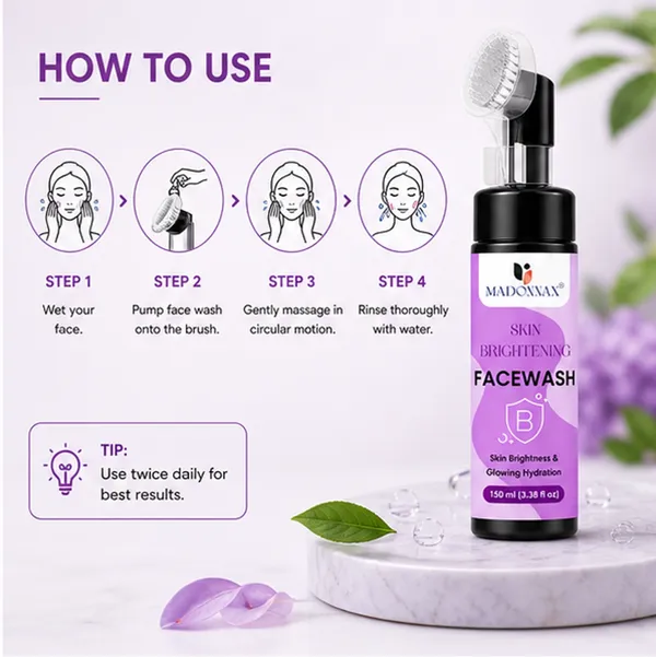Madonnax_Niacinamide_Skin_Brightening_Face_Wash_With_Brush_Applicator_150Ml