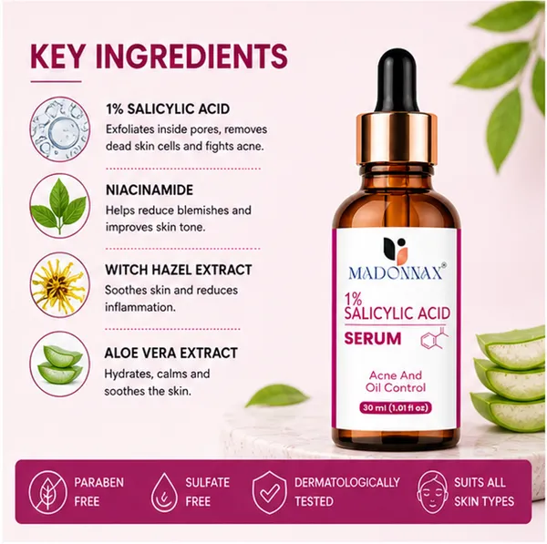 Madonnax_1%_Salicylic_Acid_&_Niacinamide_Acne_Oil_Control_Face_Serum_30Ml