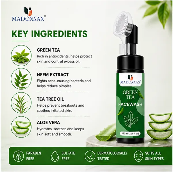 Madonnax_Green_Tea_Neem_&_Tea_Tree_Oil_Acne_Control_Face_Wash_150Ml