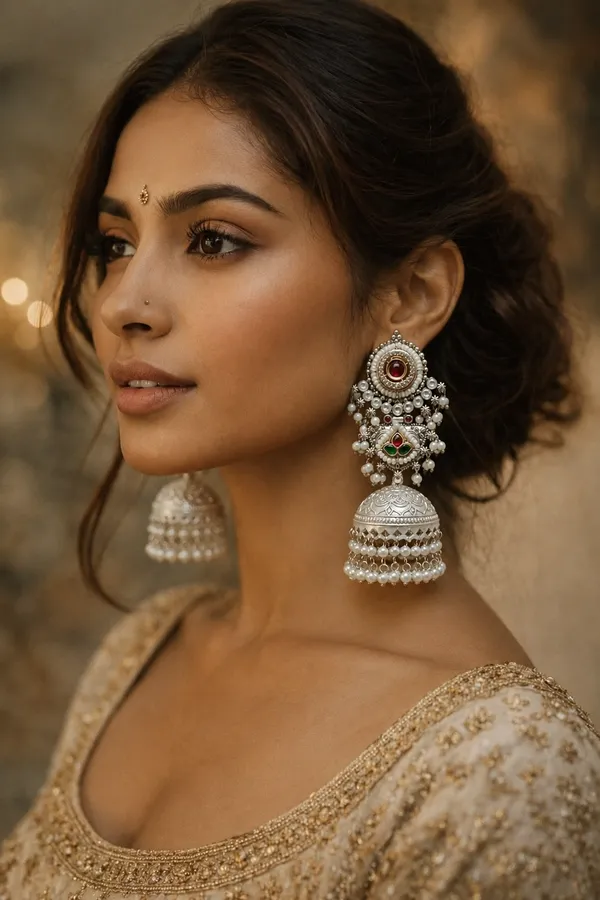 Oxidised_Pearl_Jhumka_Earrings_for_Women_Traditional_Party_Wear