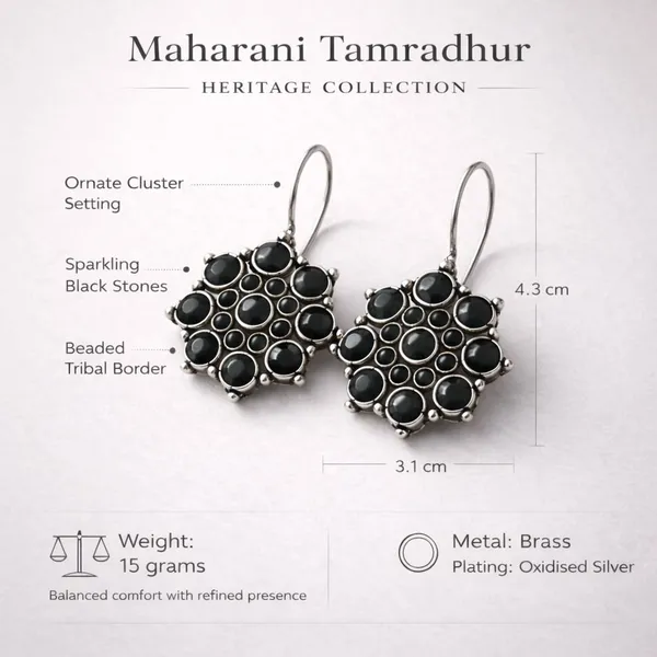 Black_Brass_Oxidized_Cluster_Drops_And_Danglers_For_Women