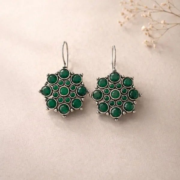 Green_Stone_Brass_Oxidised_Cluster_Drop_Earrings_For_Women