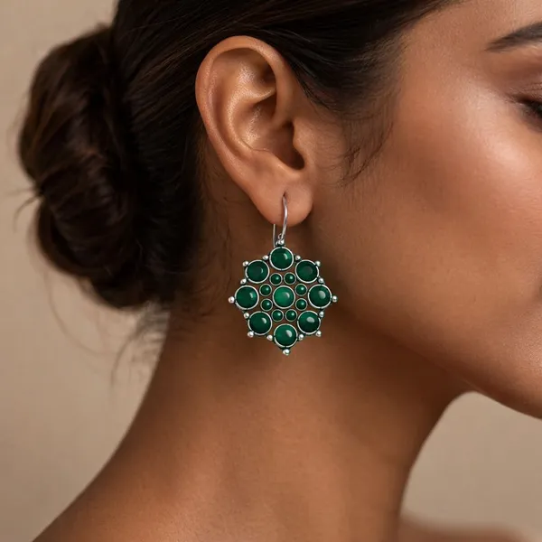 Green_Stone_Brass_Oxidised_Cluster_Drop_Earrings_For_Women