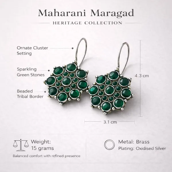 Green_Stone_Brass_Oxidised_Cluster_Drop_Earrings_For_Women