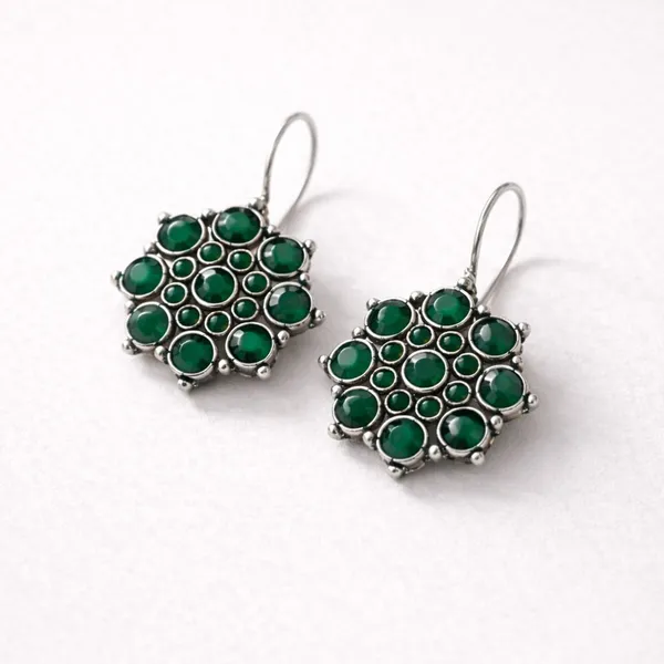 Green_Stone_Brass_Oxidised_Cluster_Drop_Earrings_For_Women