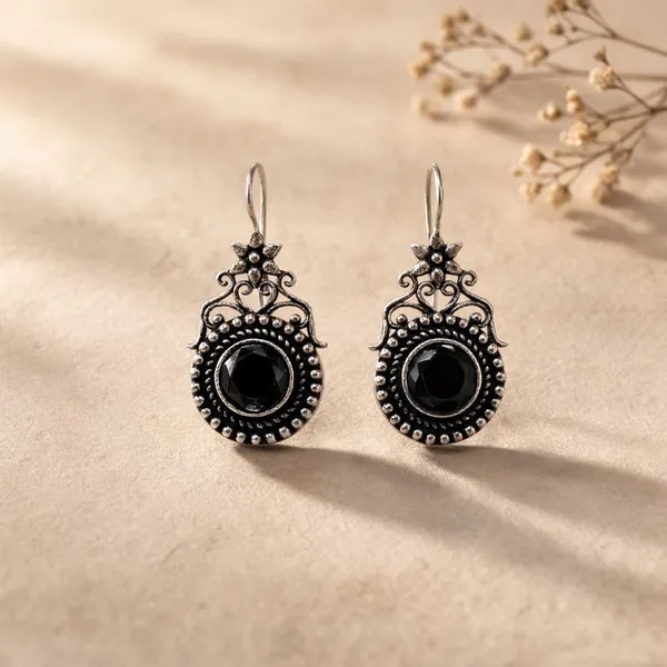 Black_Brass_Oxidised_Temple_Stone_Drop_Earrings_For_Women