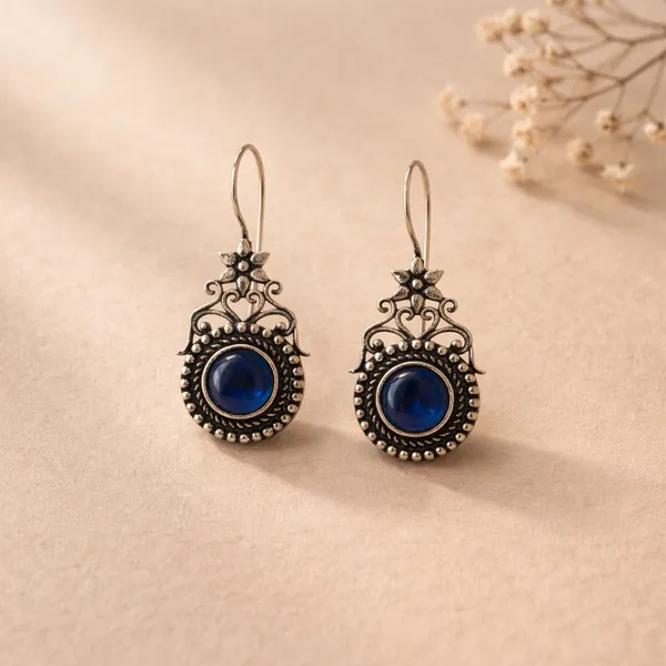 Blue_Brass_Oxidised_Temple_Stone_Drop_Earrings_For_Women