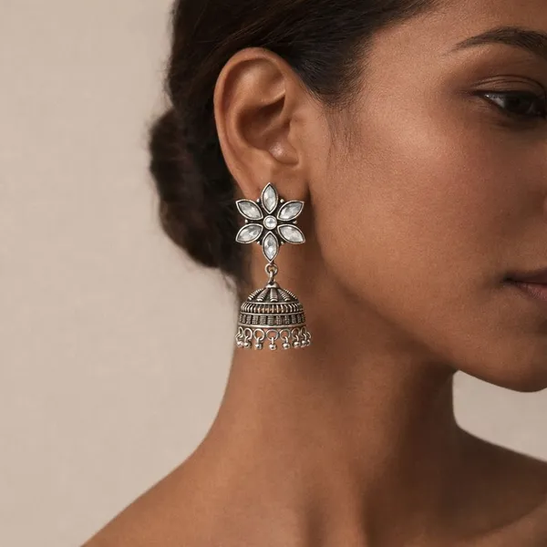 White_Ethereal_Oxidised_Kundan_Floral_Jhumka_Earrings_Brass_Jhumki_Earring
