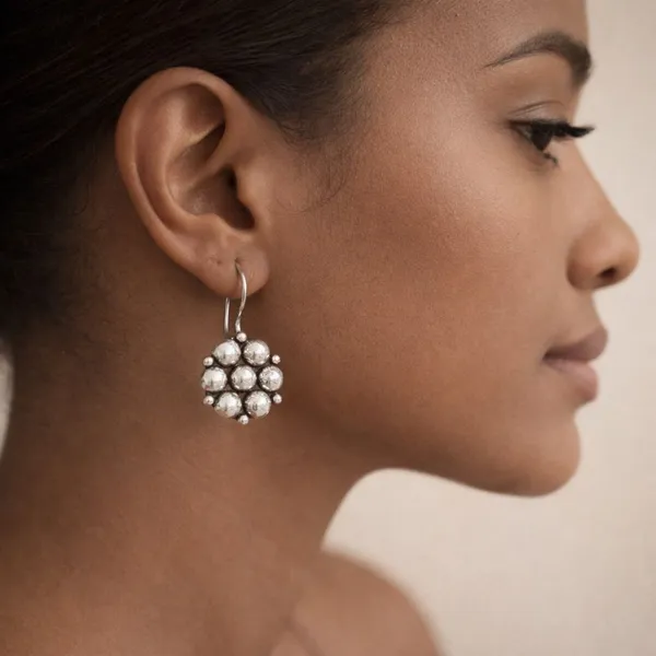 Silver_Brass_Oxidised_Floral_Cluster_Beaded_Drop_Earrings_For_Women