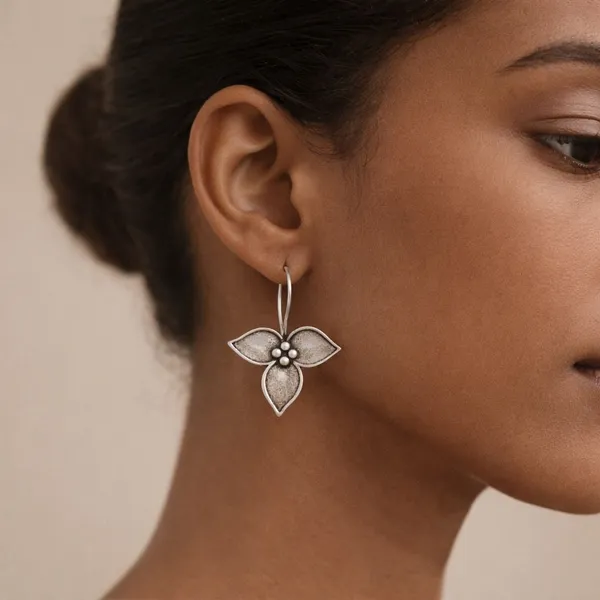 Silver_Brass_Oxidised_Floral_Petal_Drop_Earrings_For_Women