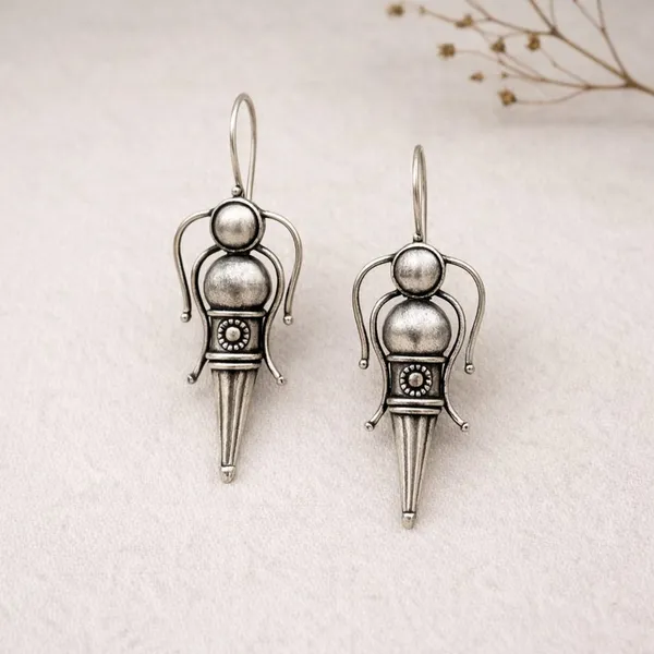 Silver_Brass_Oxidised_Tribal_Figurine_Drop_Earrings_For_Women