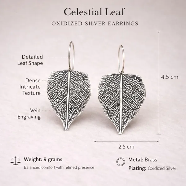 Silver_Celestial_Leaf_Oxidised_Textured_Drop_Earrings_For_Women_Brass_Drops_And_Danglers