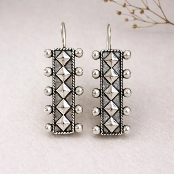 Silver_Brass_Oxidised_Geometric_Pyramid_Drop_Earrings_For_Women