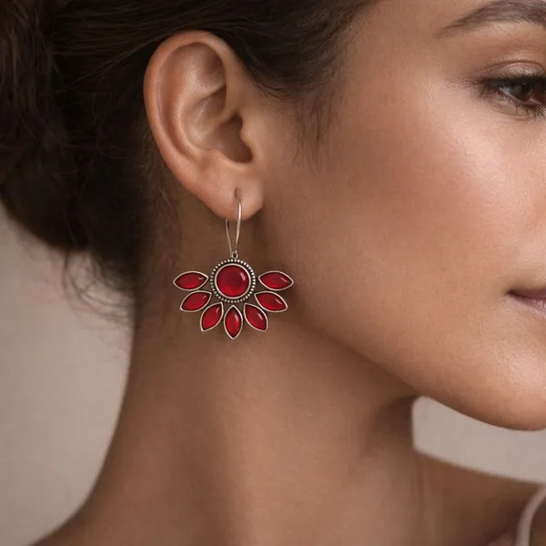 Red_Crimson_Petal_Oxidised_Marquise_Floral_Drop_Earrings_Brass_Drops_And_Danglers