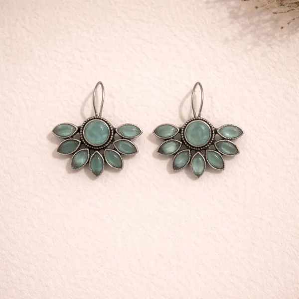 Sea_Green_Brass_Oxidised_Marquise_Floral_Drop_Earrings_For_Women