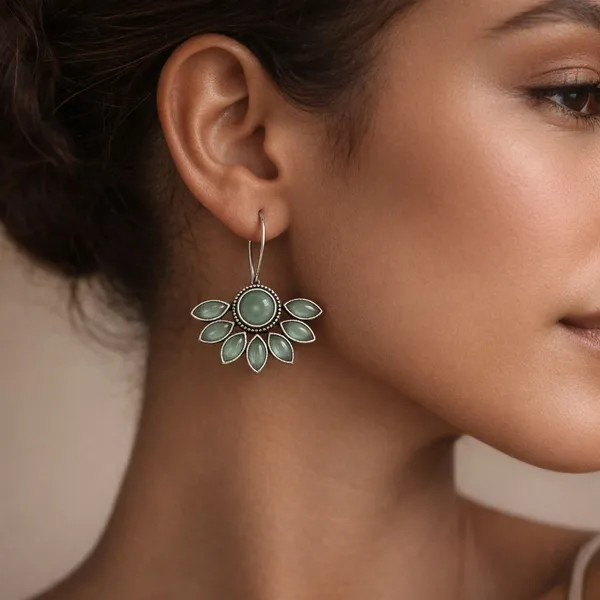 Sea_Green_Brass_Oxidised_Marquise_Floral_Drop_Earrings_For_Women