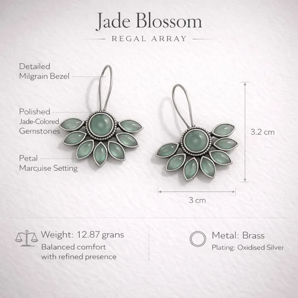Sea_Green_Brass_Oxidised_Marquise_Floral_Drop_Earrings_For_Women